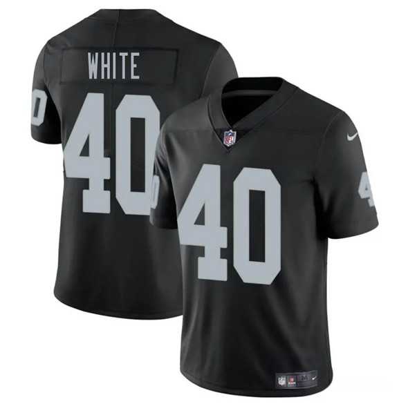 Men & Women & Youth Las Vegas Raiders #40 Devin White Black 2025 Vapor Stitched Jersey->las vegas raiders->NFL Jersey